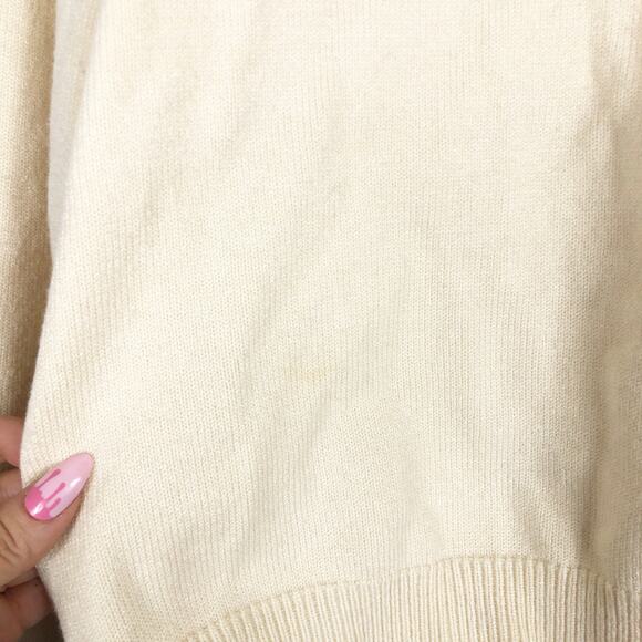 LPA Revolve Cybil Sweater in Cream Size XL Open Back Bell Sleeve Knit Turtleneck - Picture 10 of 14